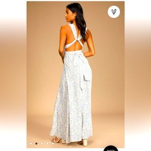 These are the Days Black Multi Floral Print Halter Maxi Dress - New With Tags